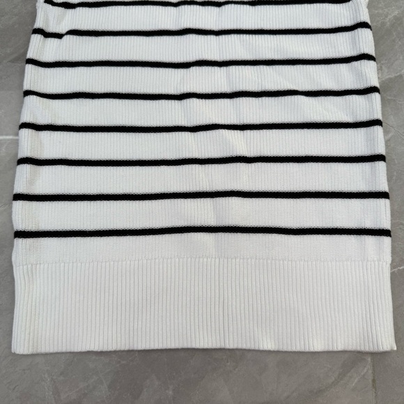 Women’s Talbots Stripe Shaker Stitch Funnel Neck Shell Mock Neck Sweater Medium - Picture 11 of 16